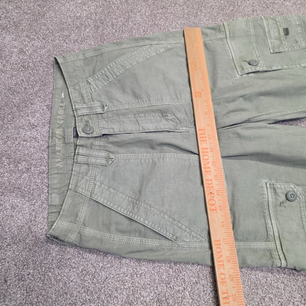 Parachute Baggy Jogger AEO Wide Leg Utility Cargo Pants Sz 2 Olive Green Stretch - Picture 9 of 12